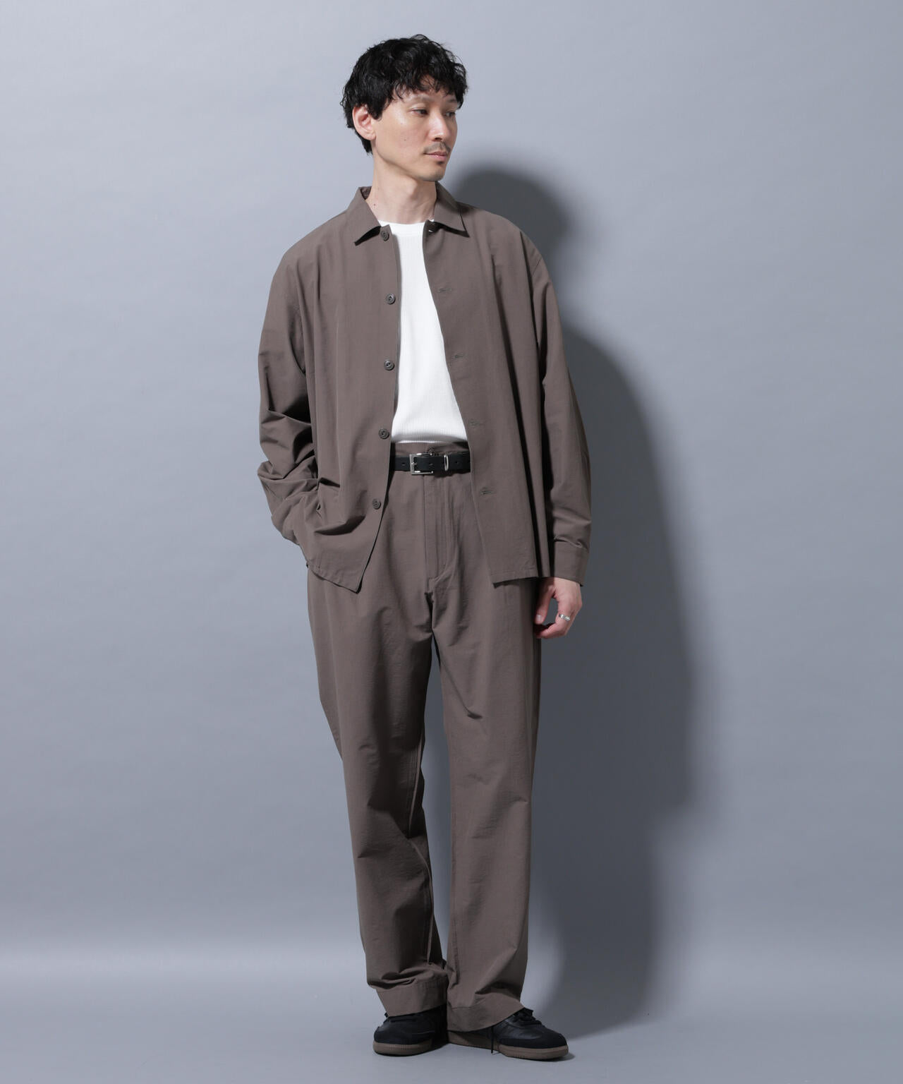 ストレッチワイドシャツブルゾン(セットアップ可)