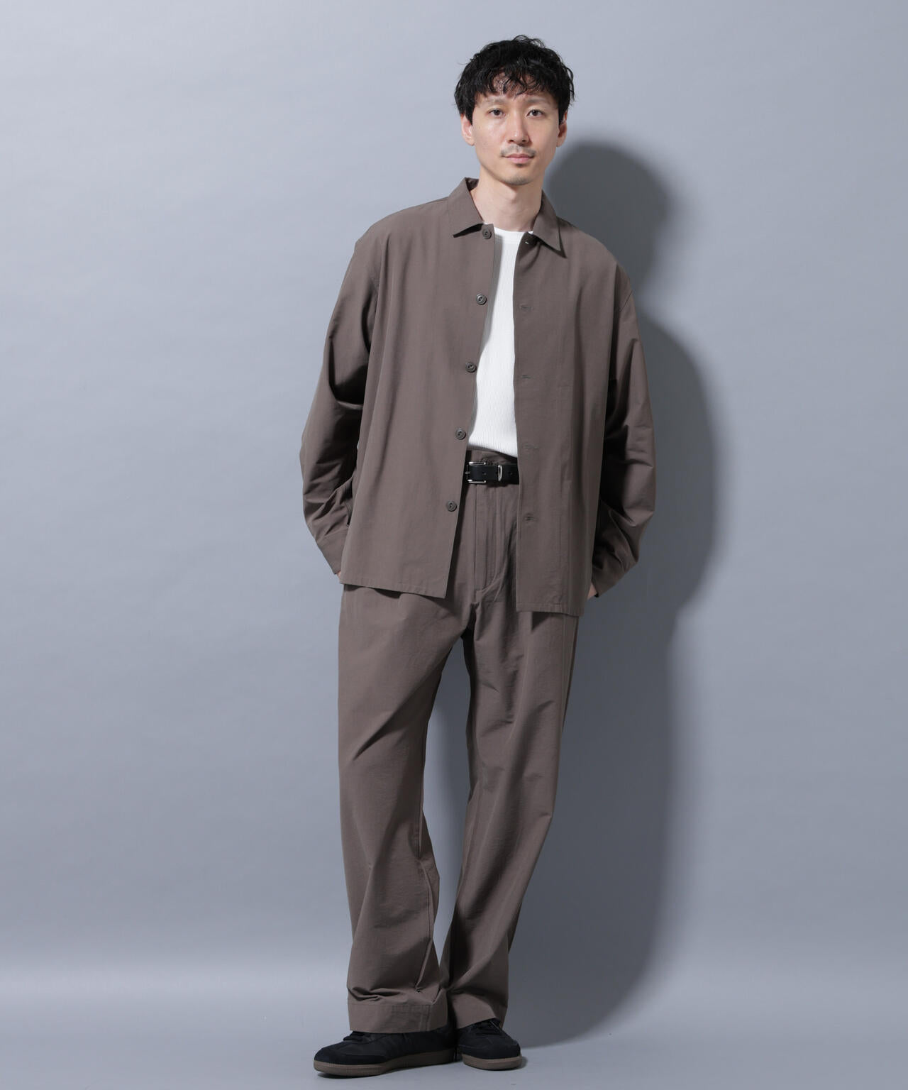 ストレッチワイドシャツブルゾン(セットアップ可)