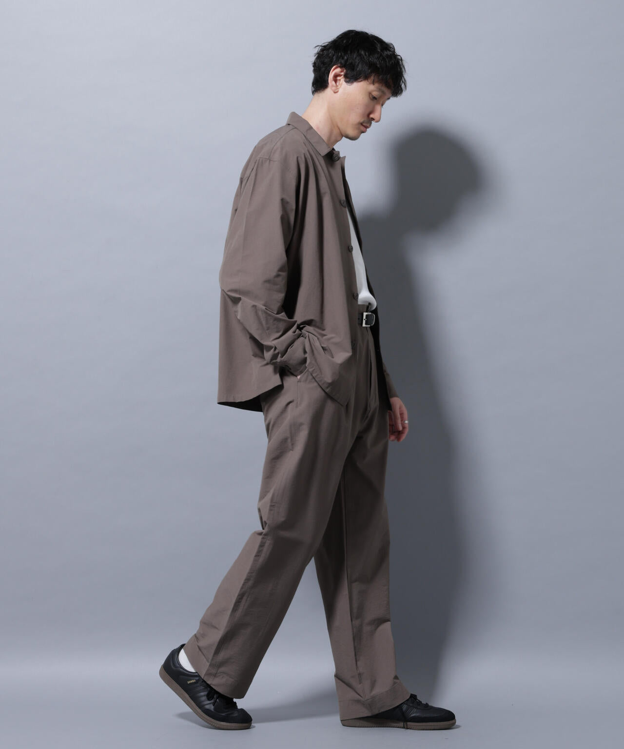 ストレッチワイドシャツブルゾン(セットアップ可)