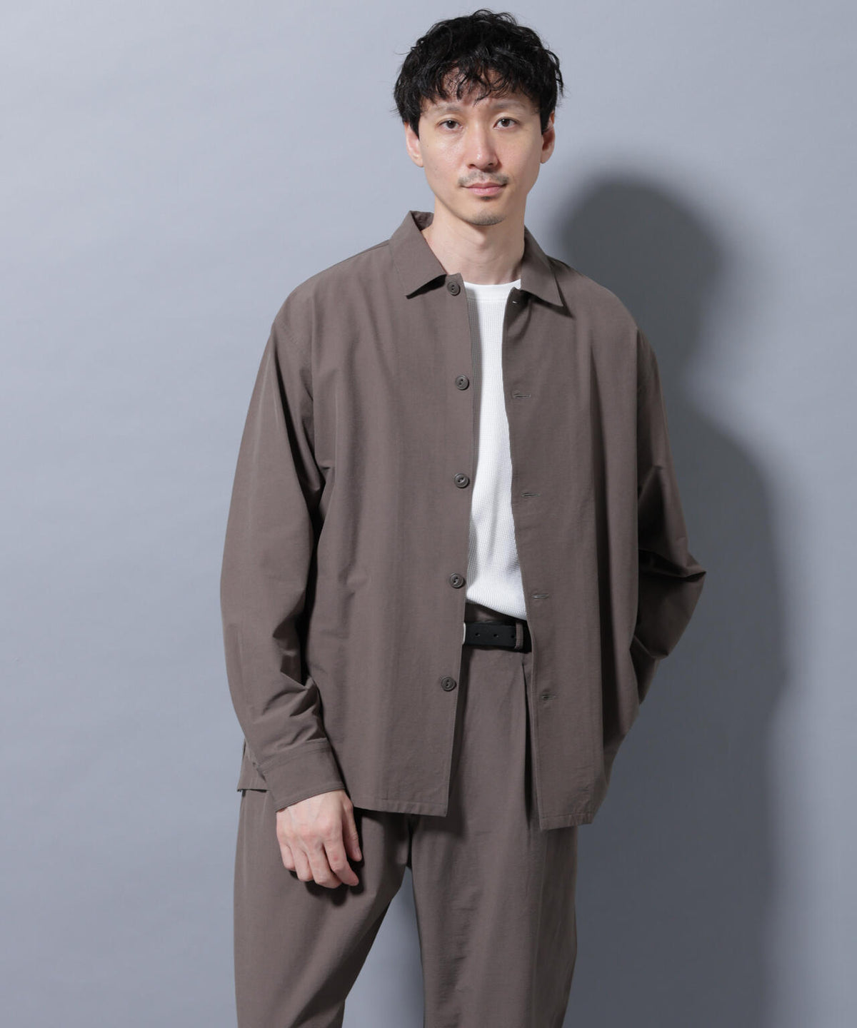 ストレッチワイドシャツブルゾン(セットアップ可)