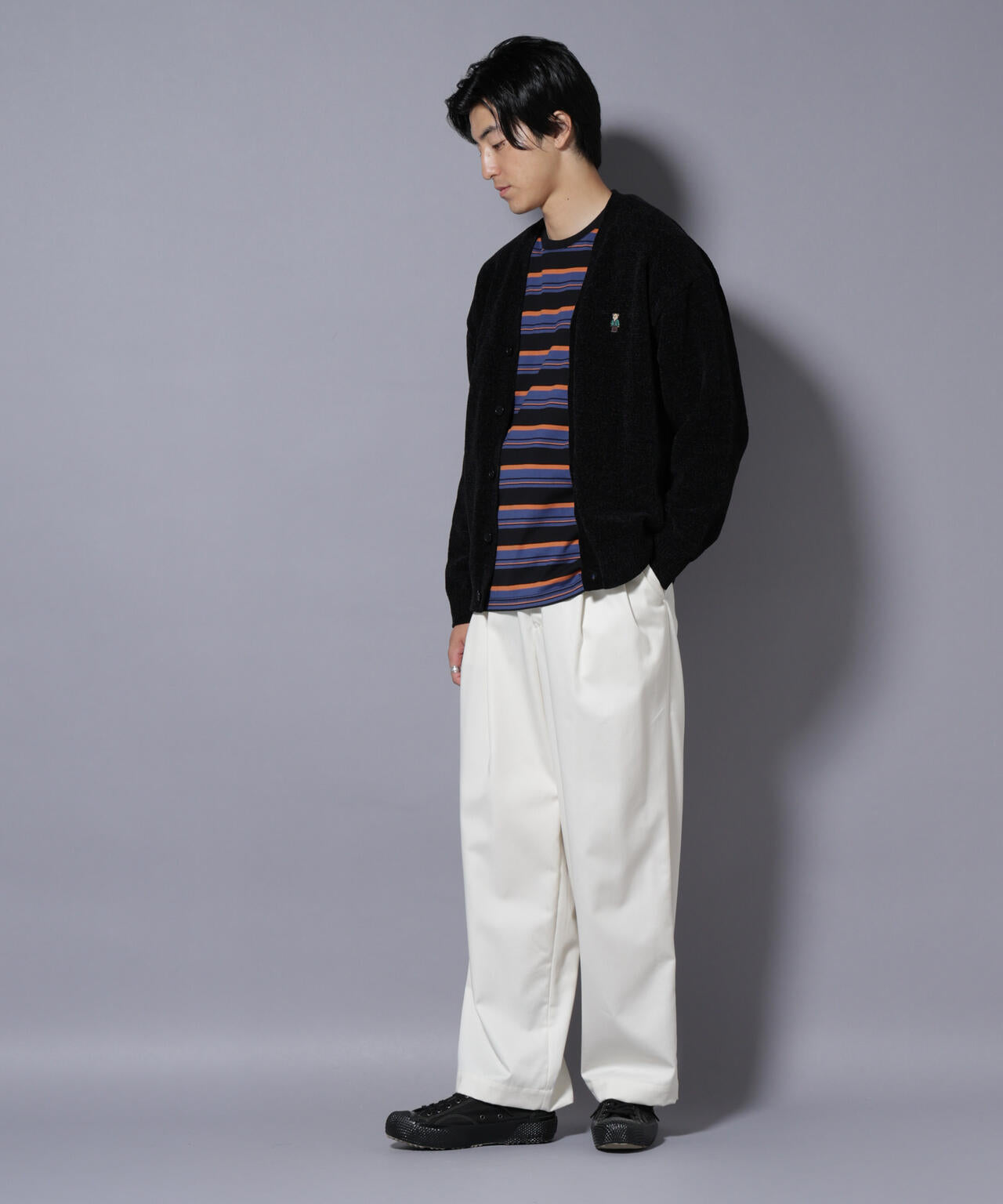 ナノベアモールニットカーディガン