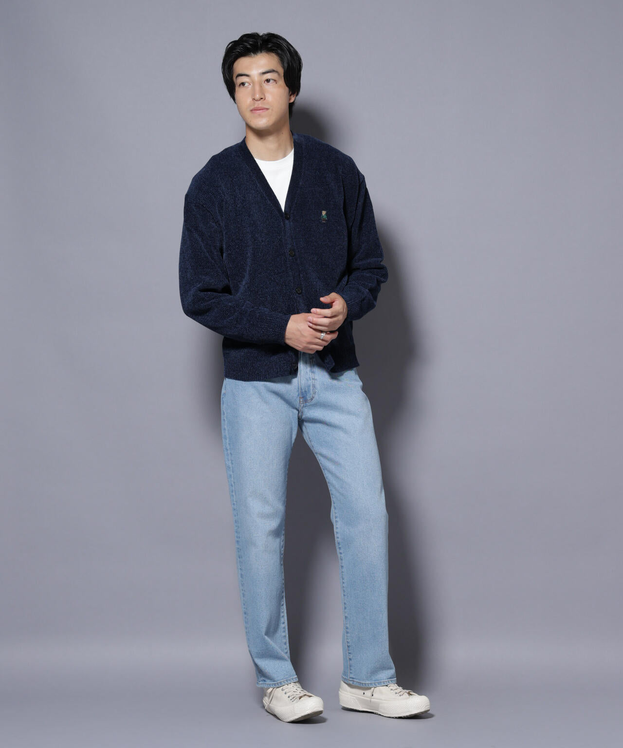 ナノベアモールニットカーディガン