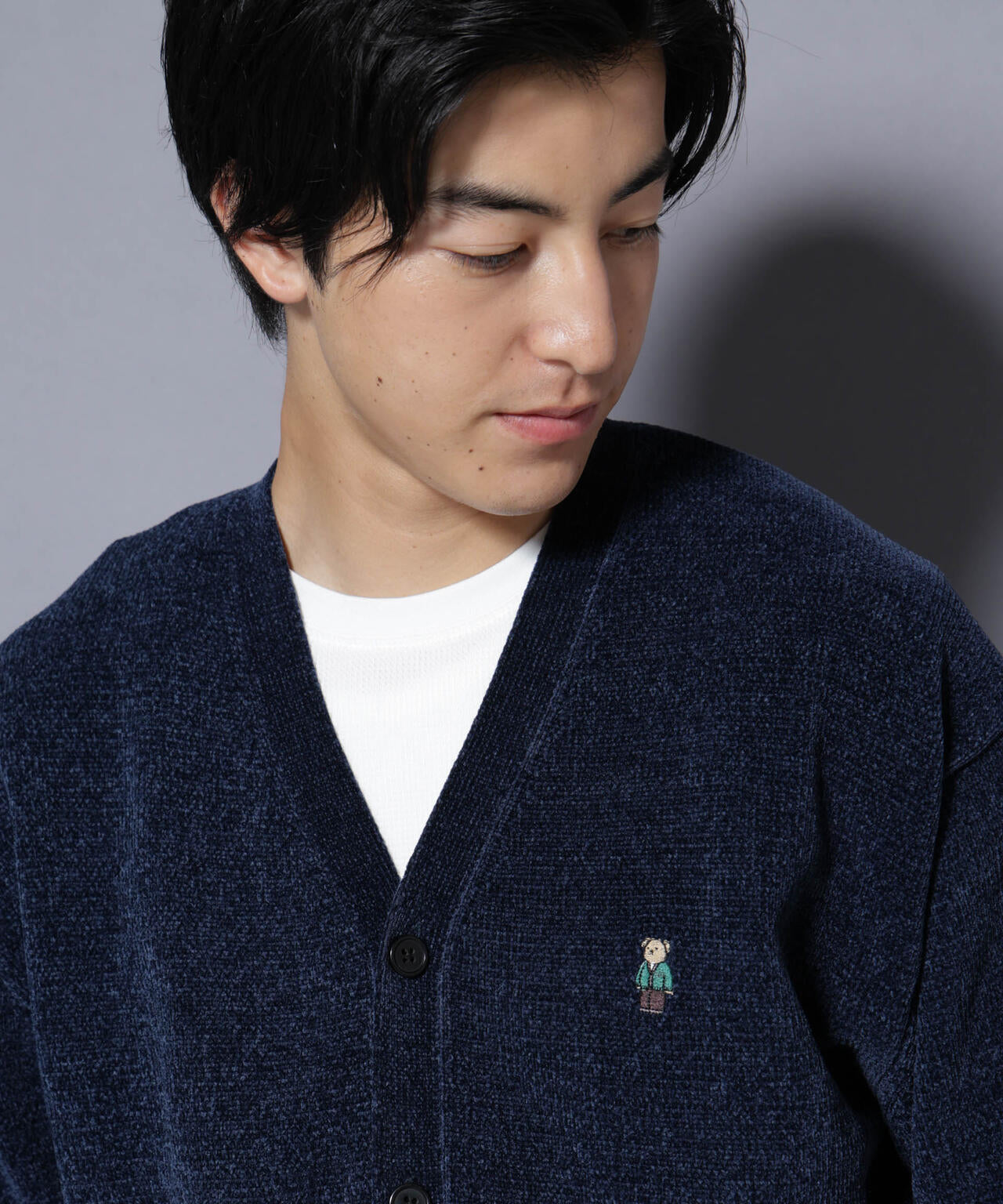 ナノベアモールニットカーディガン