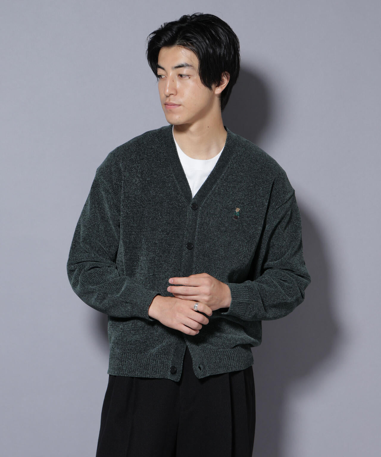 ナノベアモールニットカーディガン