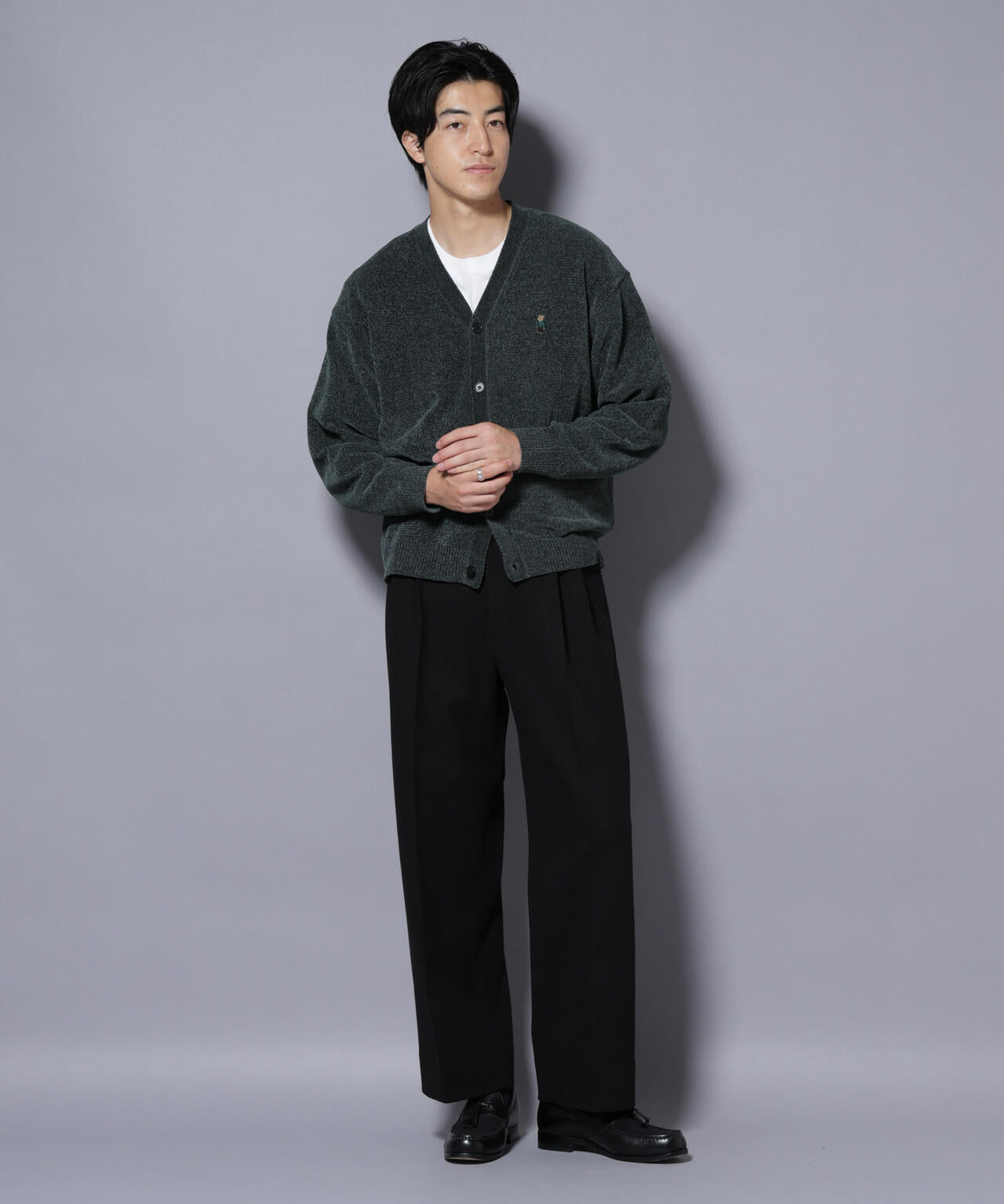 ナノベアモールニットカーディガン