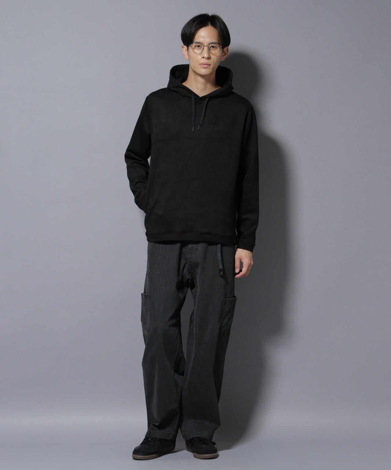 フェイクスエードフーディー 長袖