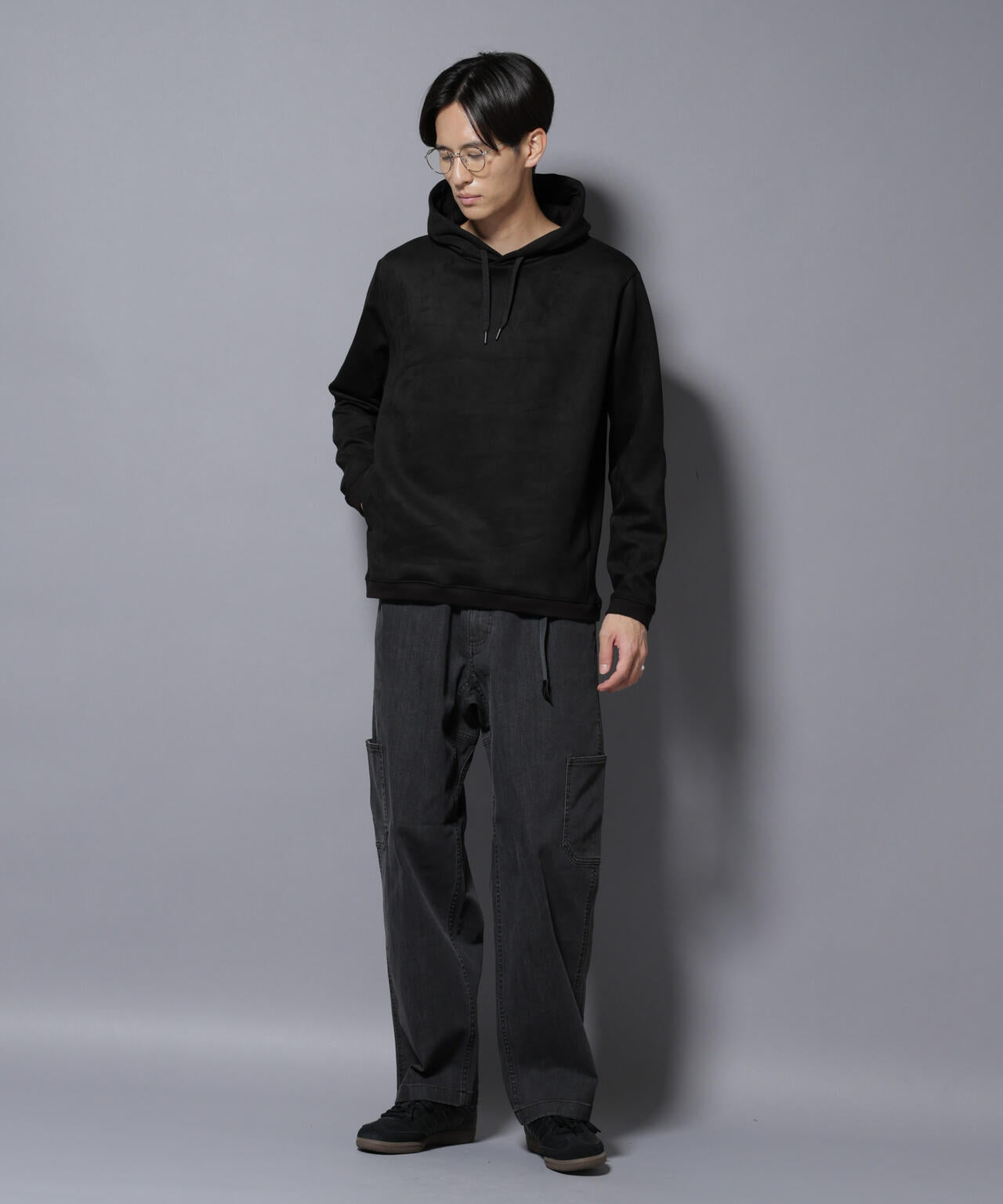 フェイクスエードフーディー 長袖