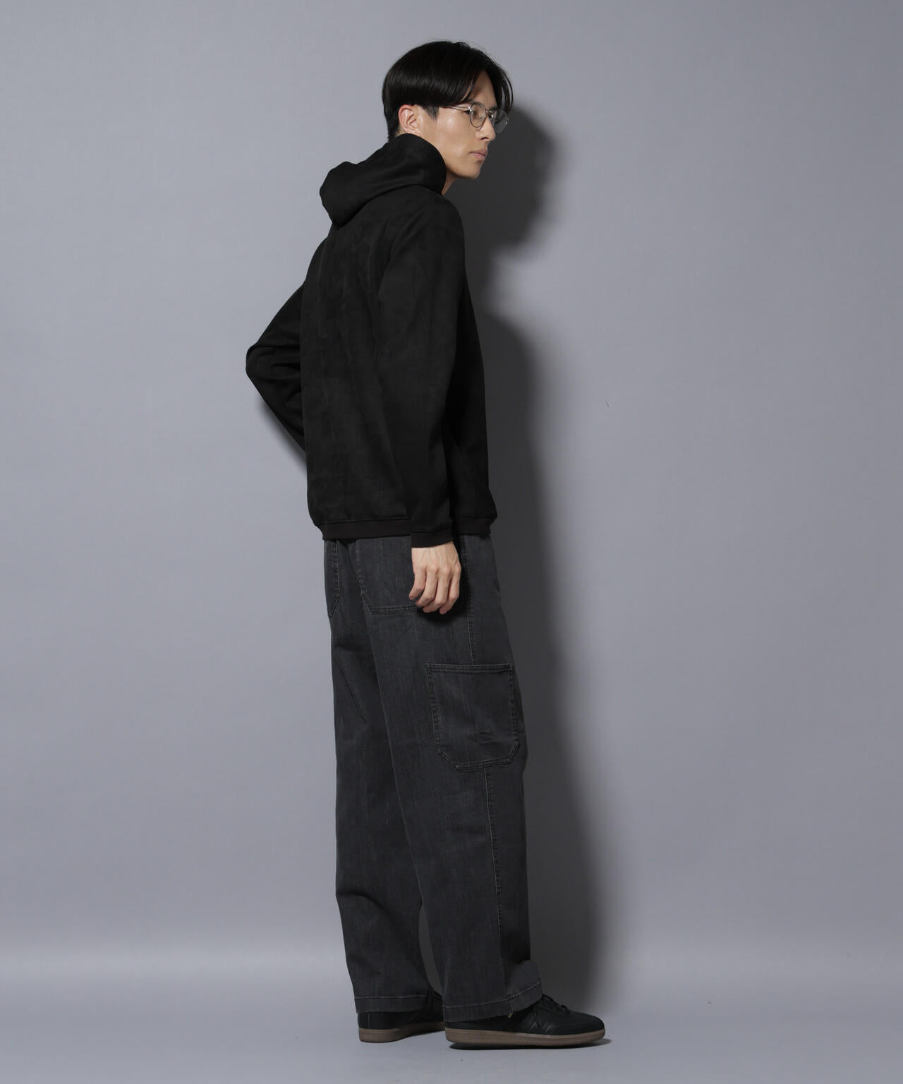 フェイクスエードフーディー 長袖