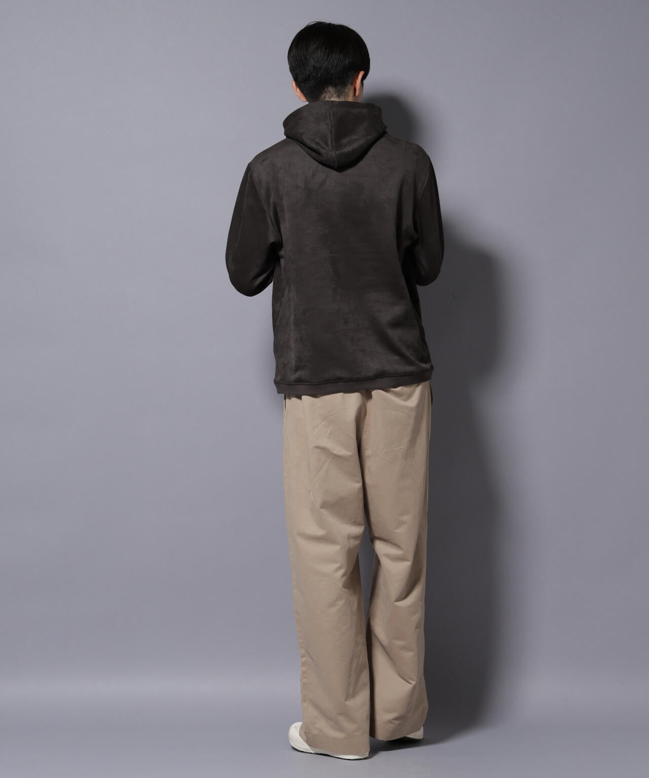 フェイクスエードフーディー 長袖