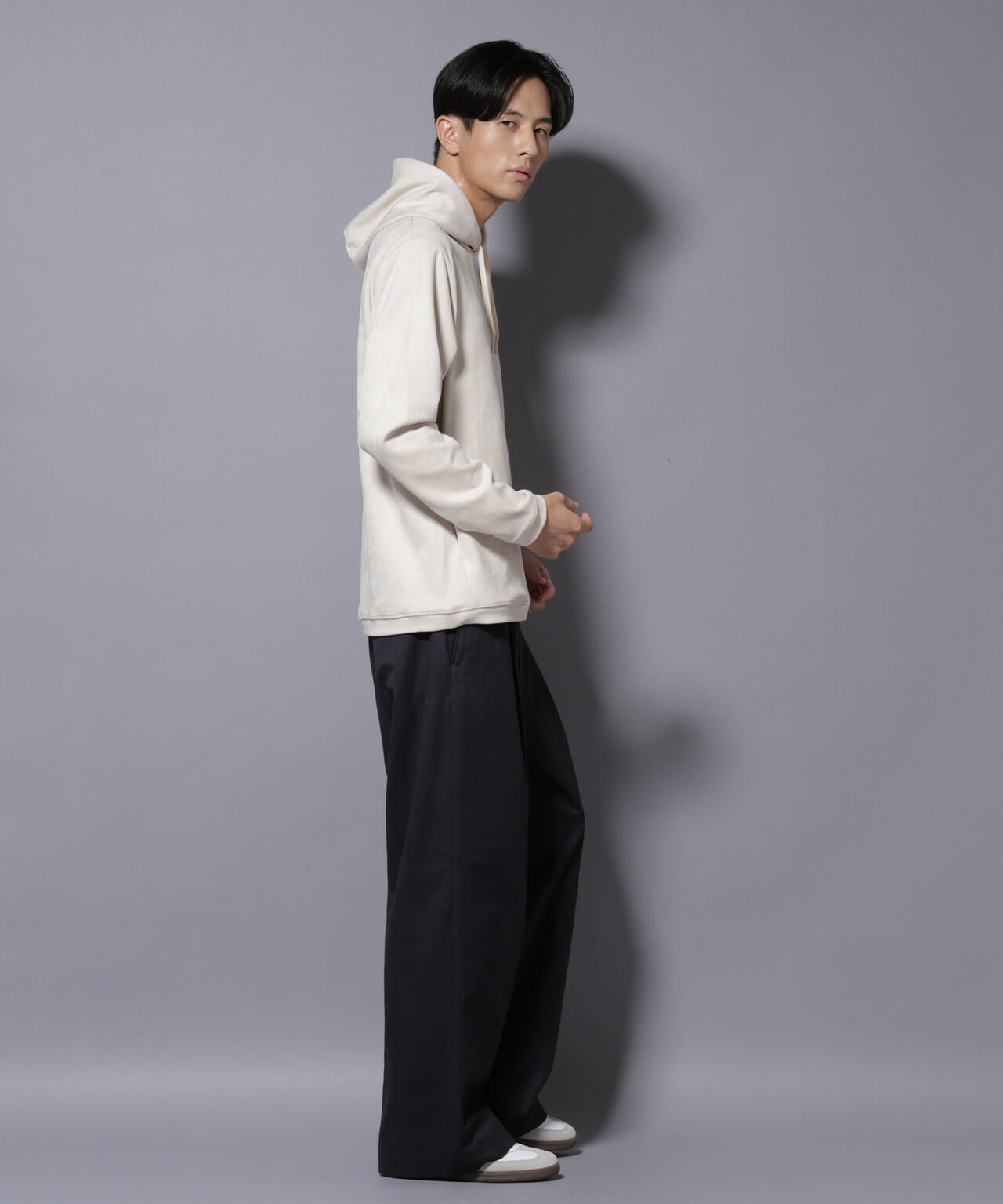 フェイクスエードフーディー 長袖