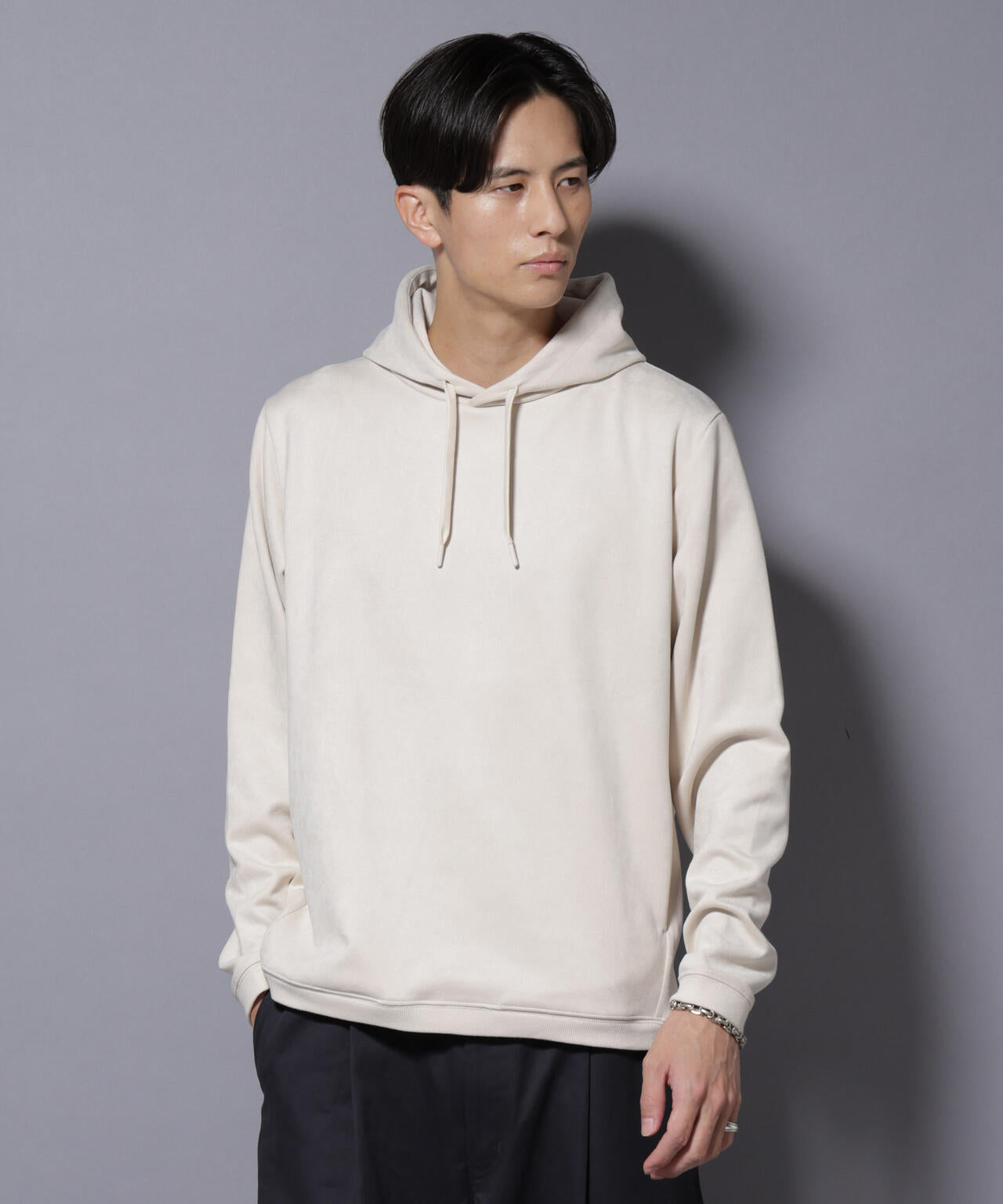 フェイクスエードフーディー 長袖