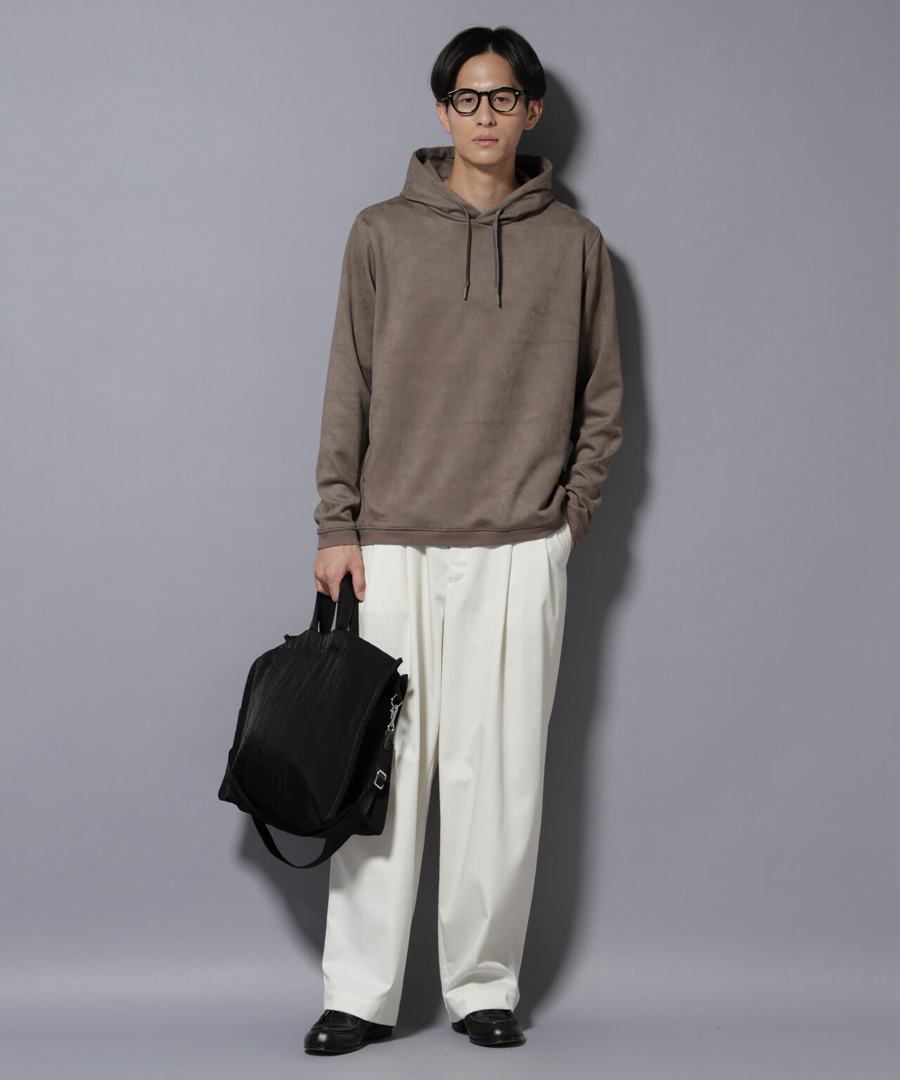 フェイクスエードフーディー 長袖