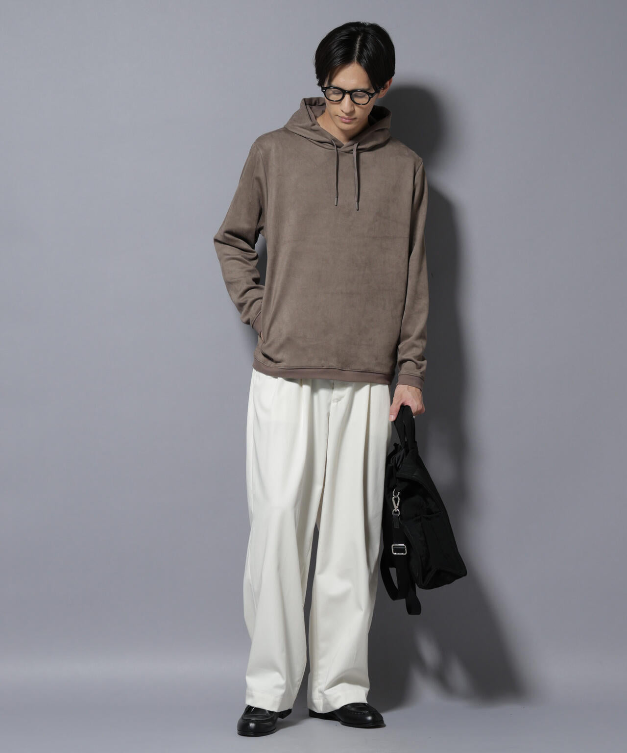 フェイクスエードフーディー 長袖