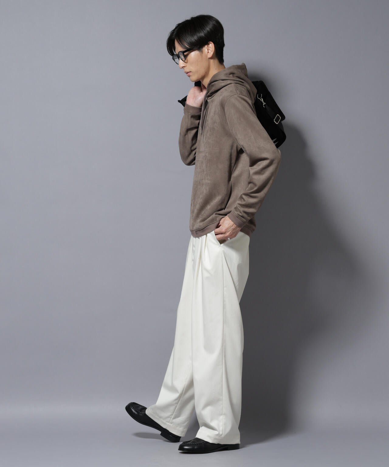 フェイクスエードフーディー 長袖