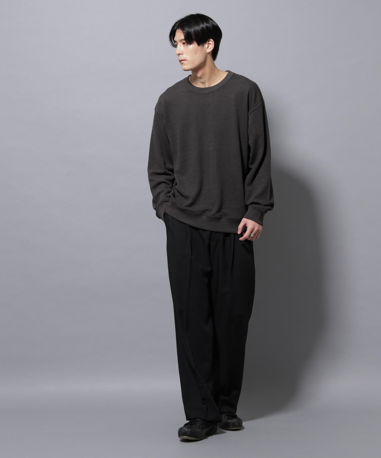 テックワッフルクルーネックTシャツ