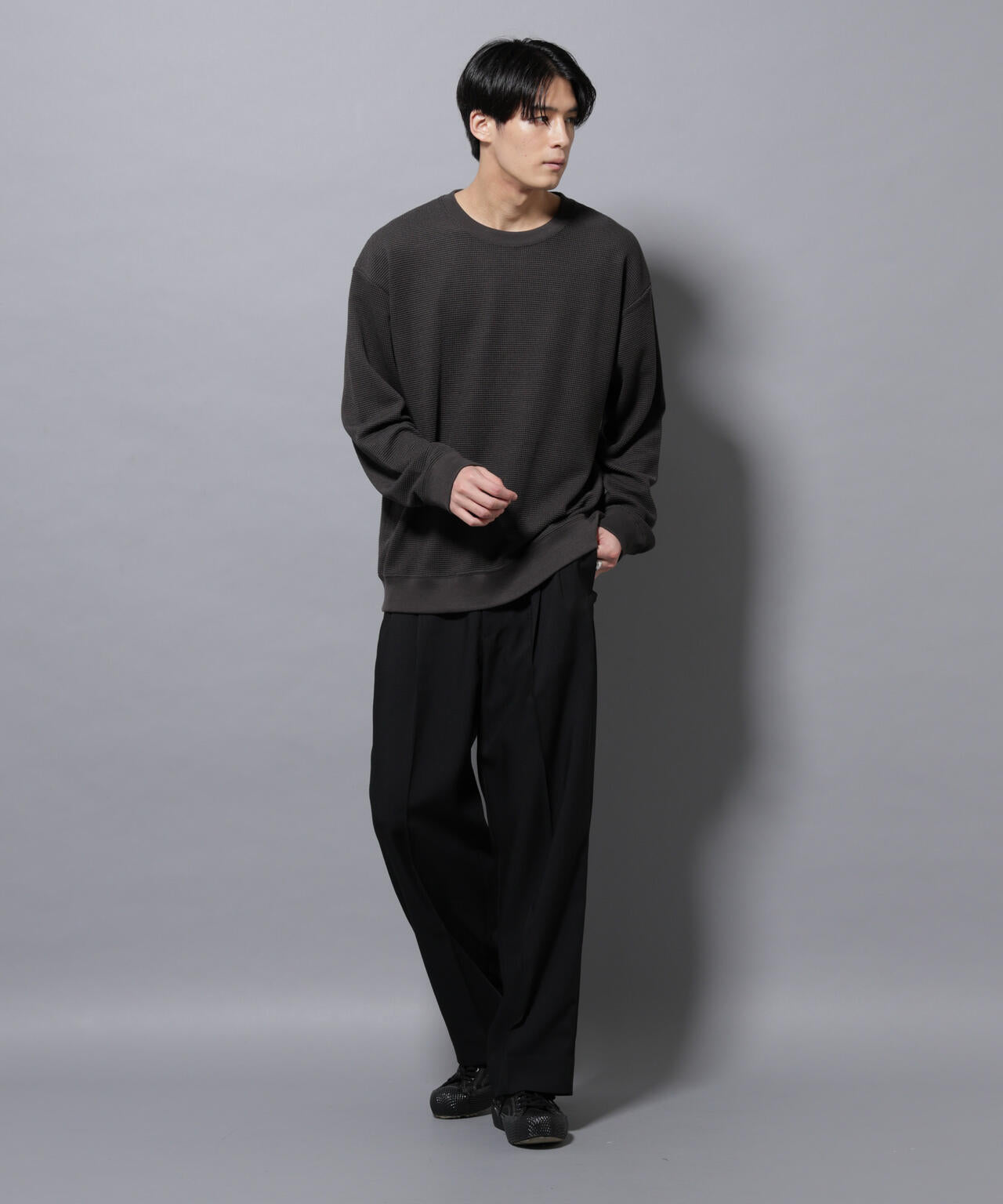 テックワッフルクルーネックTシャツ