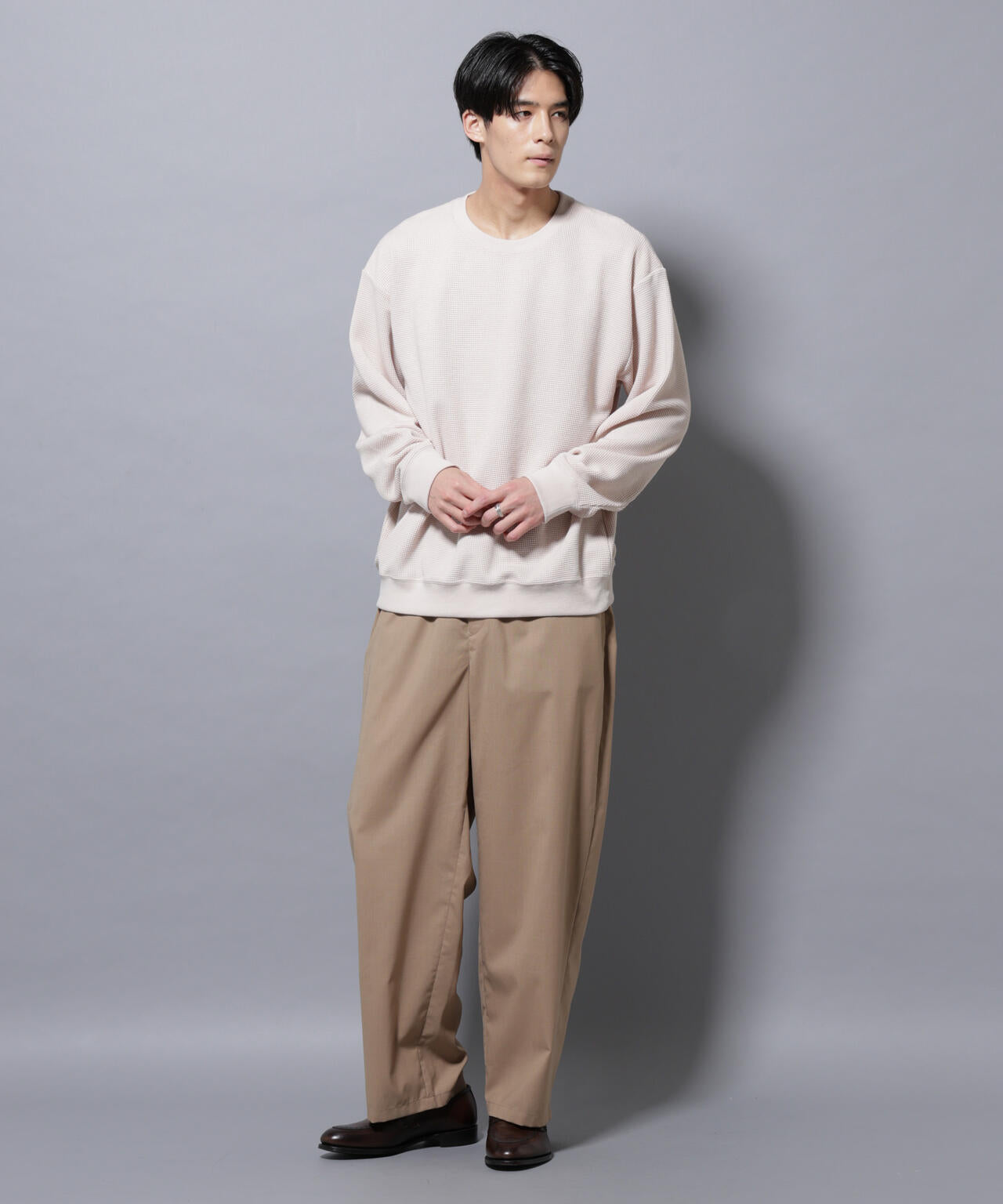 テックワッフルクルーネックTシャツ