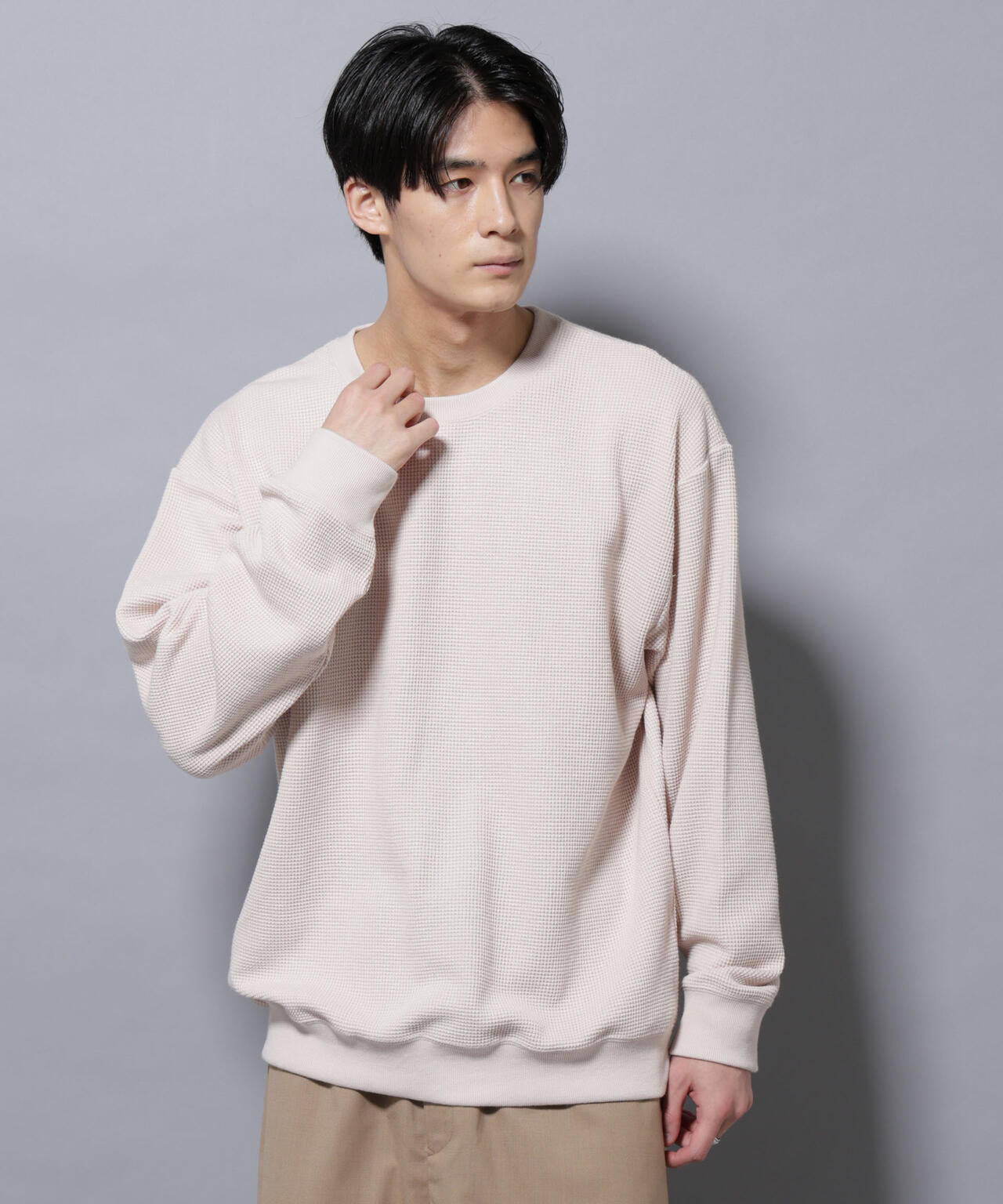 テックワッフルクルーネックTシャツ