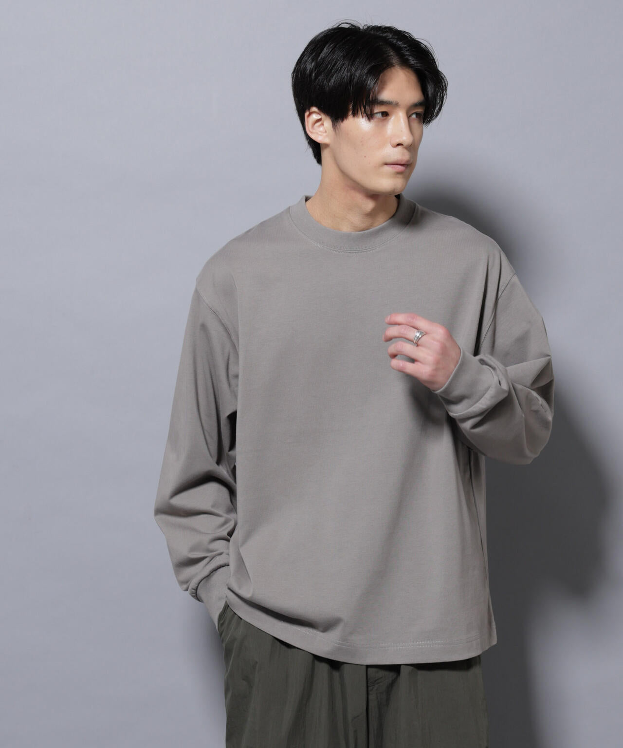 ビックシルエットワンポイントTシャツ 長袖