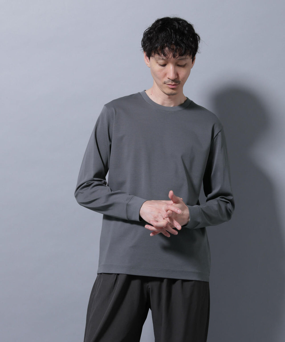 アンチスメルクルーネックTシャツ 長袖