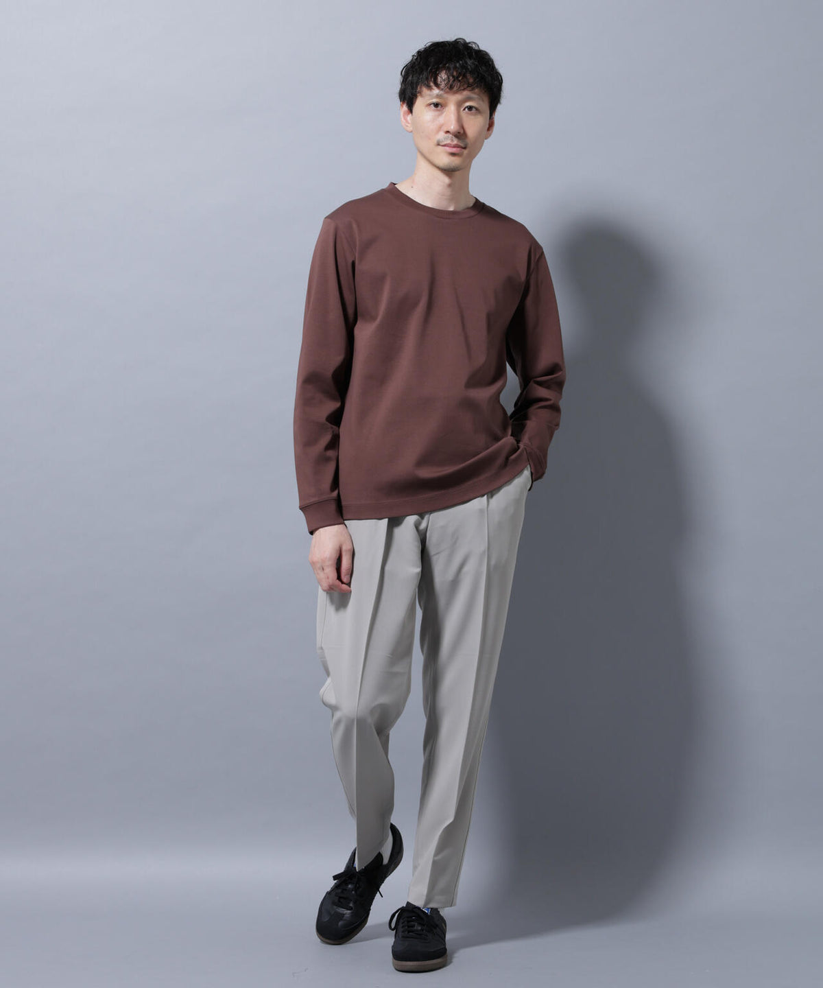アンチスメルクルーネックTシャツ 長袖