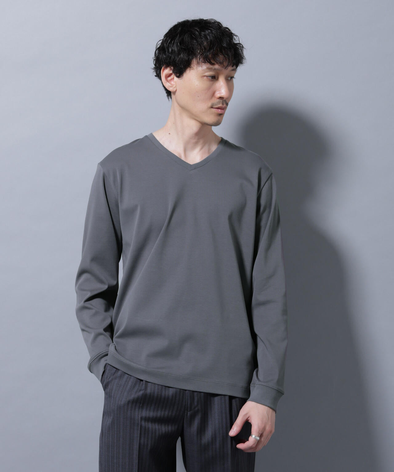 アンチスメルVネックTシャツ 長袖