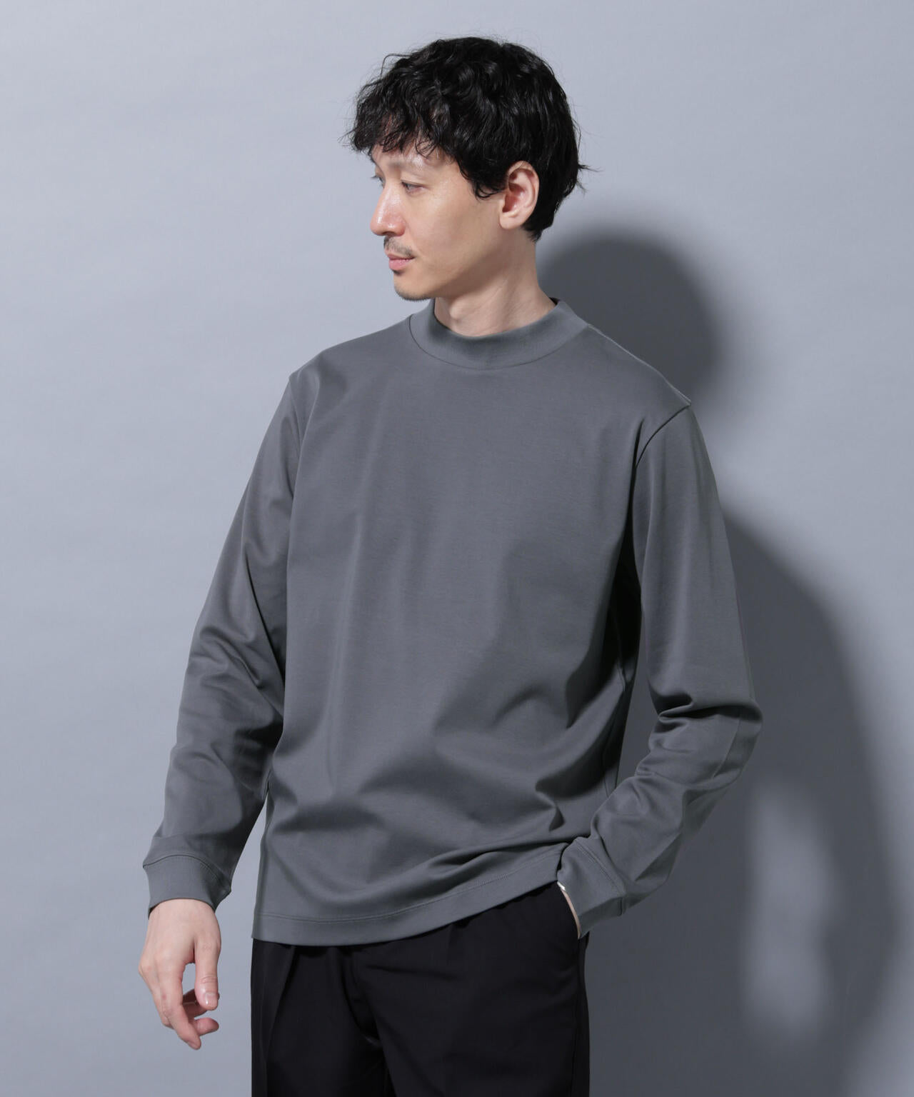 アンチスメルモックネックTシャツ 長袖