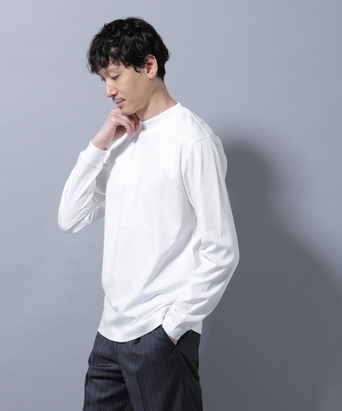 アンチスメルモックネックTシャツ 長袖