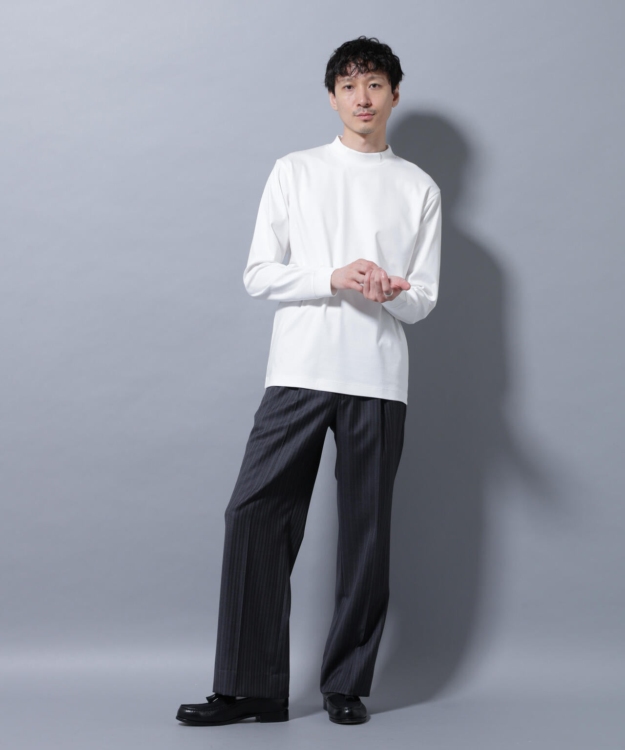 アンチスメルモックネックTシャツ 長袖