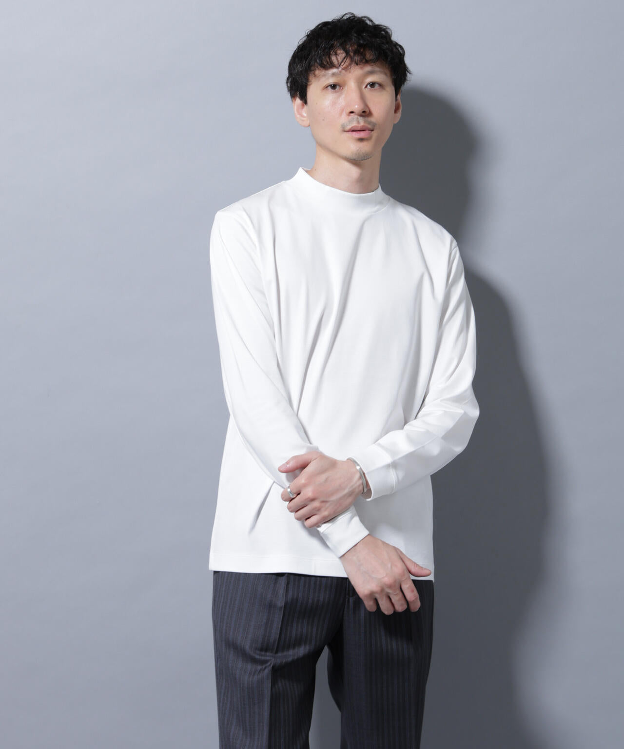 アンチスメルモックネックTシャツ 長袖