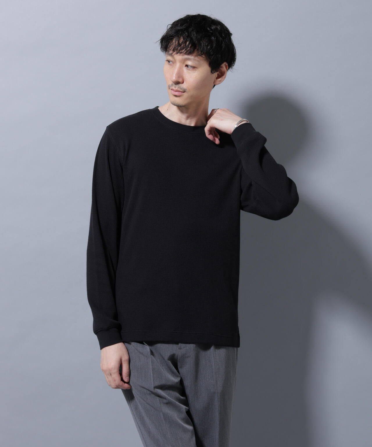 アンチスメルワッフルTシャツ 長袖