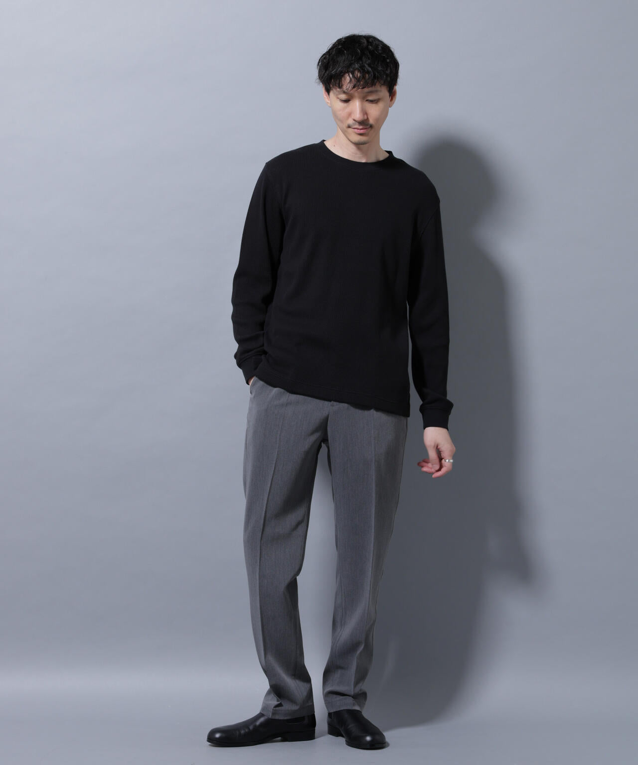 アンチスメルワッフルTシャツ 長袖