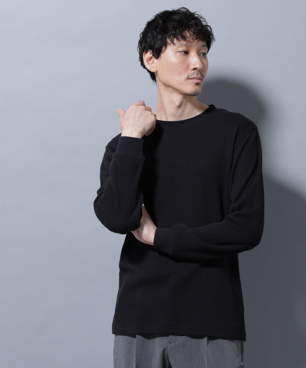 アンチスメルワッフルTシャツ 長袖