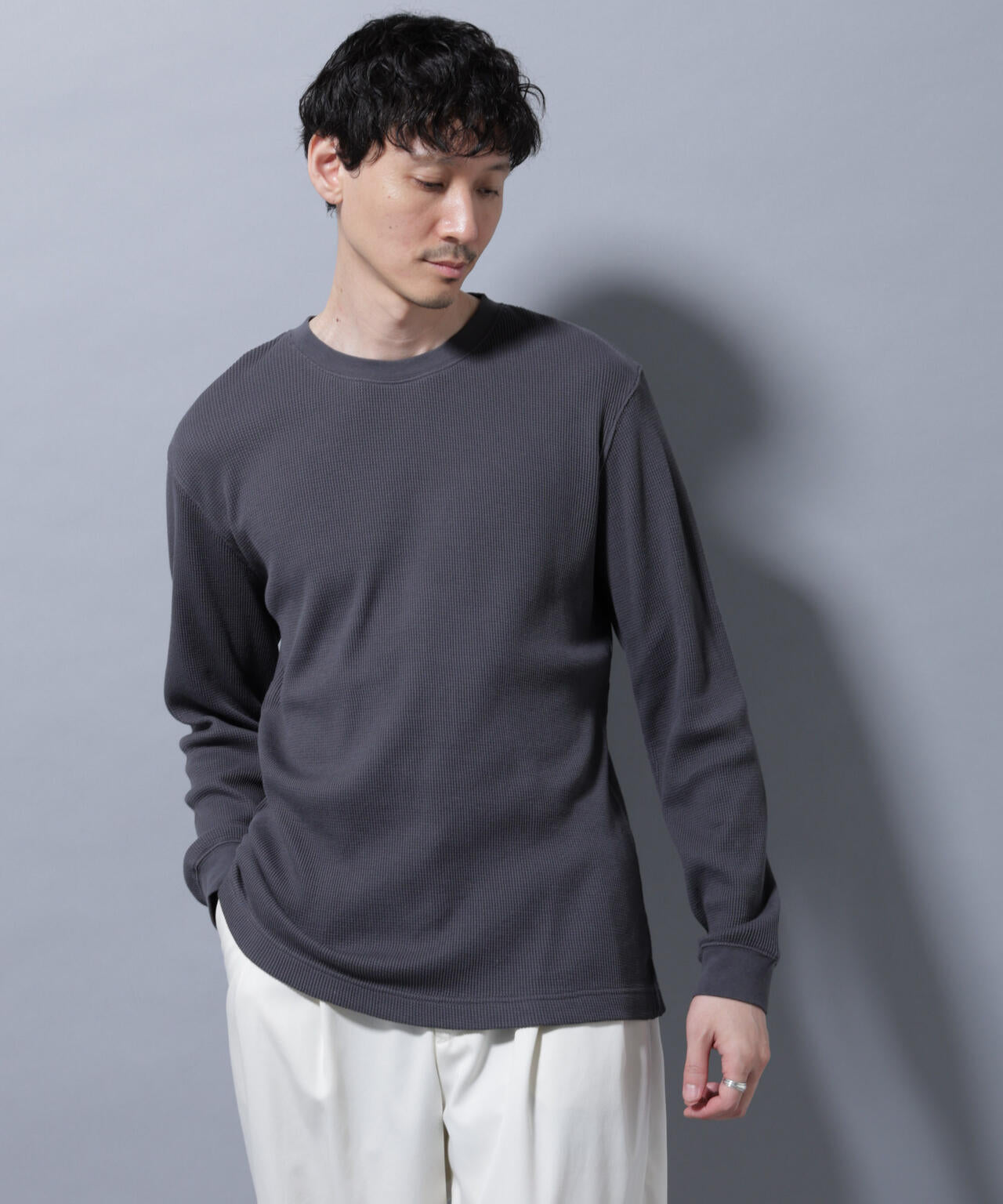 アンチスメルワッフルTシャツ 長袖