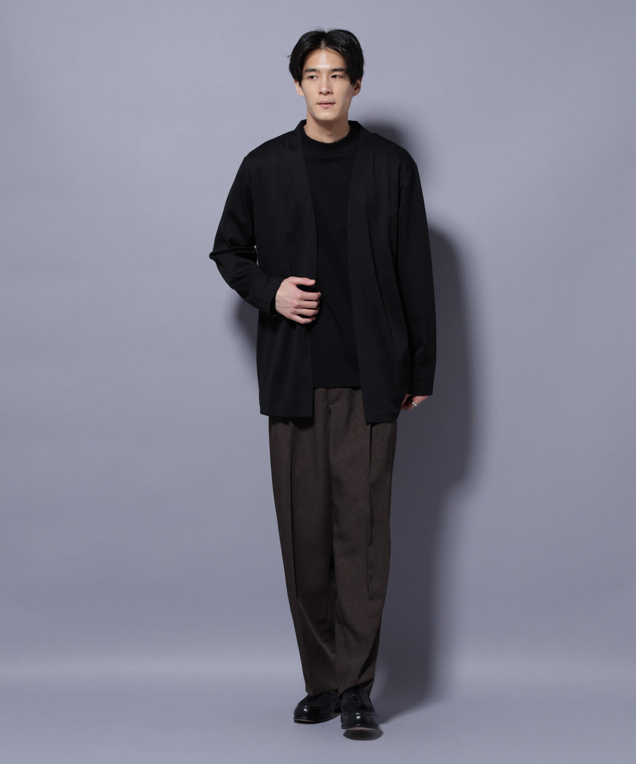 ダブルジャージー着流しカーディガン