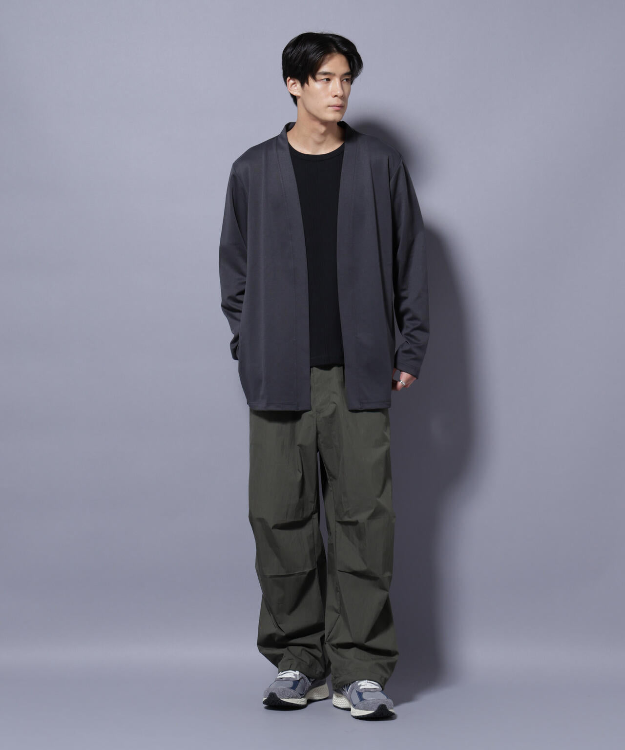 ダブルジャージー着流しカーディガン