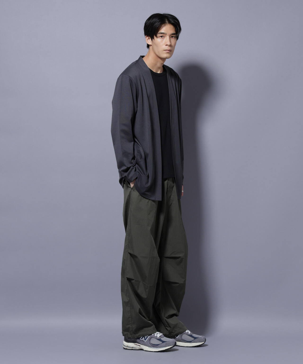 ダブルジャージー着流しカーディガン