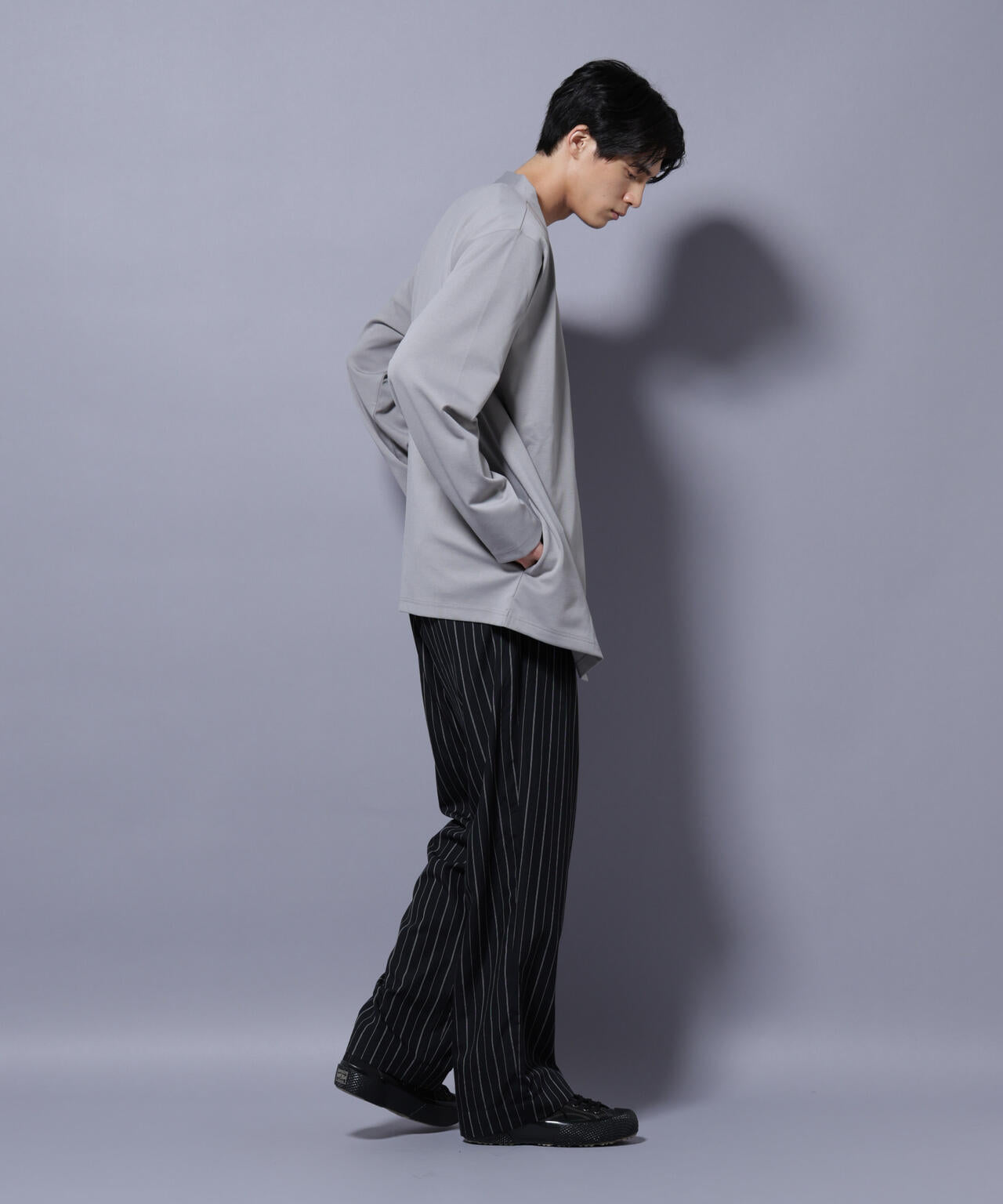 ダブルジャージー着流しカーディガン