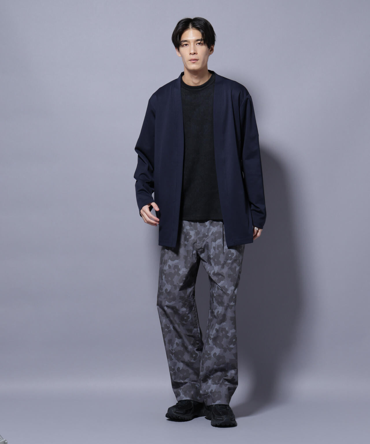 ダブルジャージー着流しカーディガン