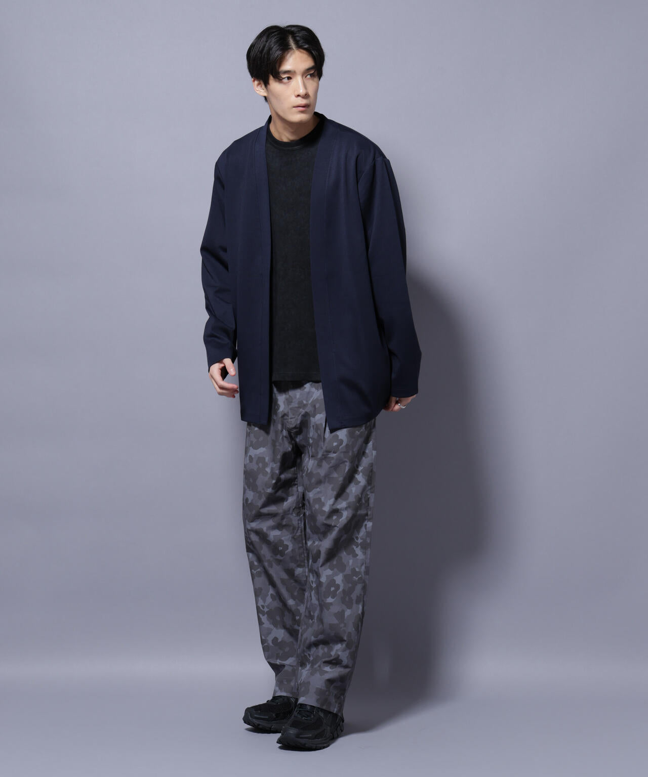 ダブルジャージー着流しカーディガン