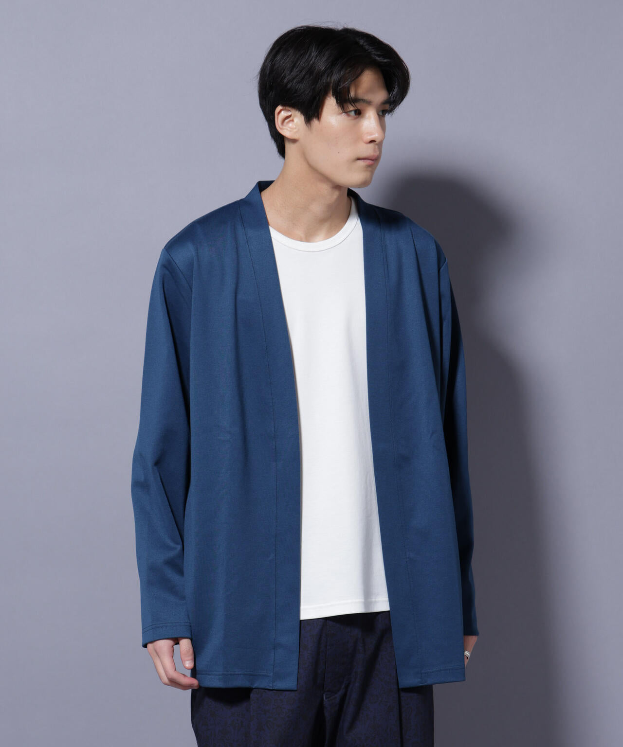 ダブルジャージー着流しカーディガン