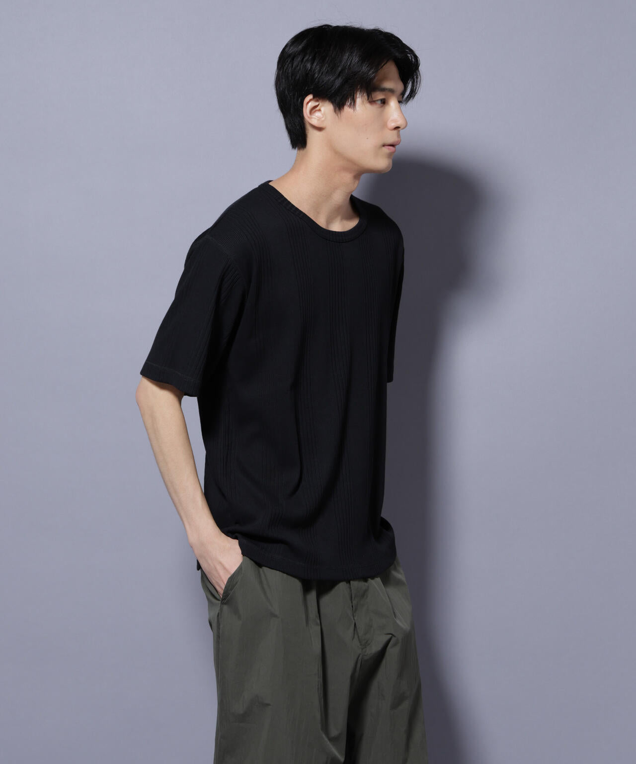 NORMANBROS/NORMANBROS別注 テレコUネックTシャツ 半袖