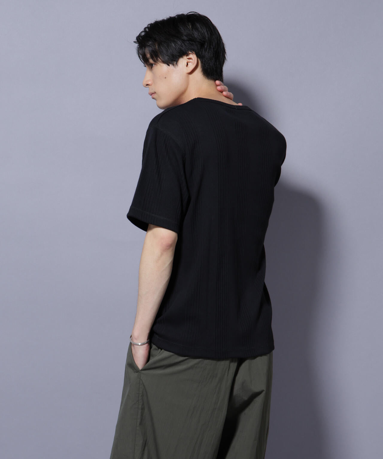 NORMANBROS/NORMANBROS別注 テレコUネックTシャツ 半袖