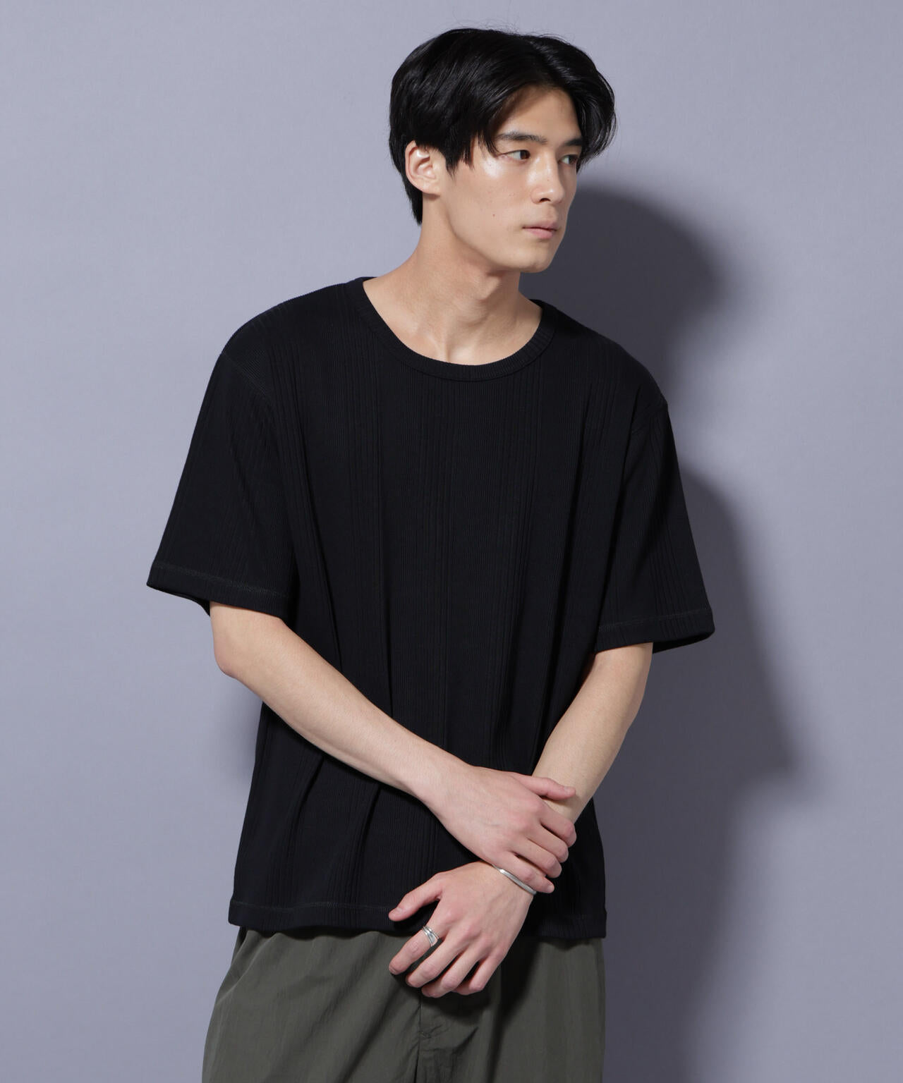 NORMANBROS/NORMANBROS別注 テレコUネックTシャツ 半袖