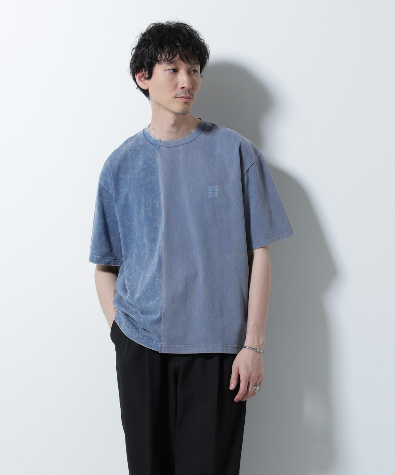 「A-C-Z」2トーンピグメントTシャツ 半袖