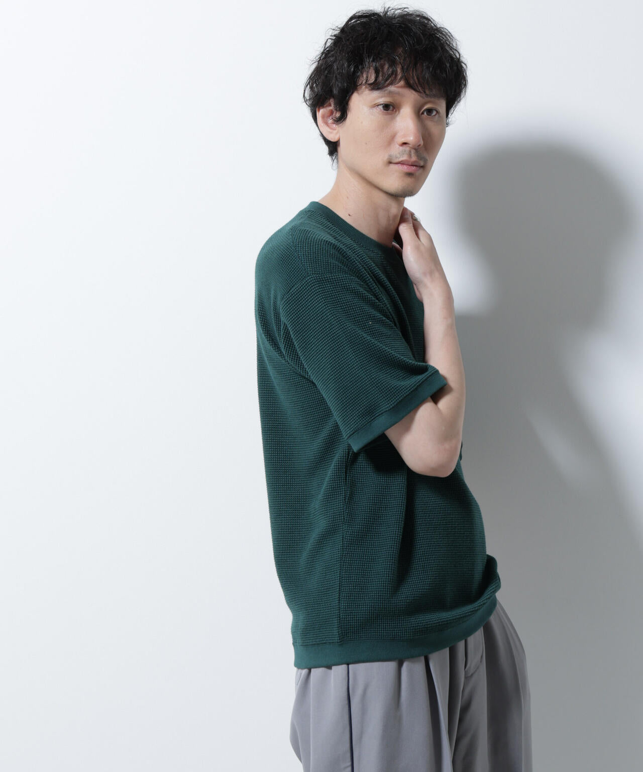 テックワッフルクルーネックTシャツ 半袖