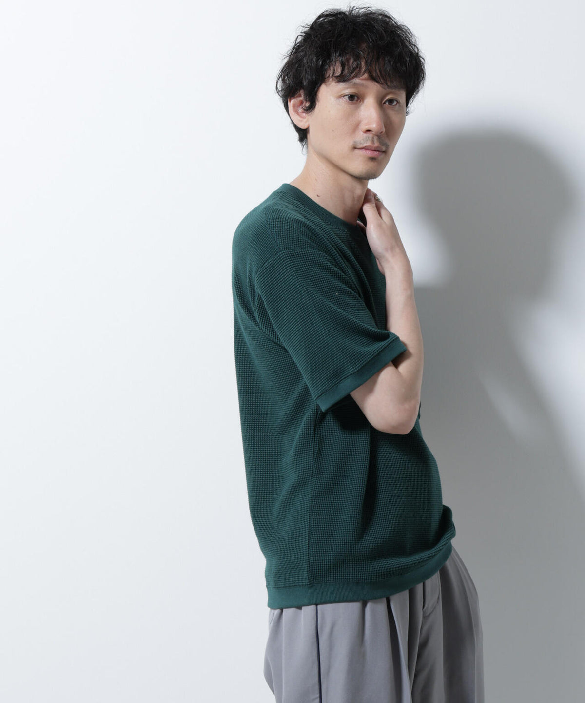 テックワッフルクルーネックTシャツ 半袖