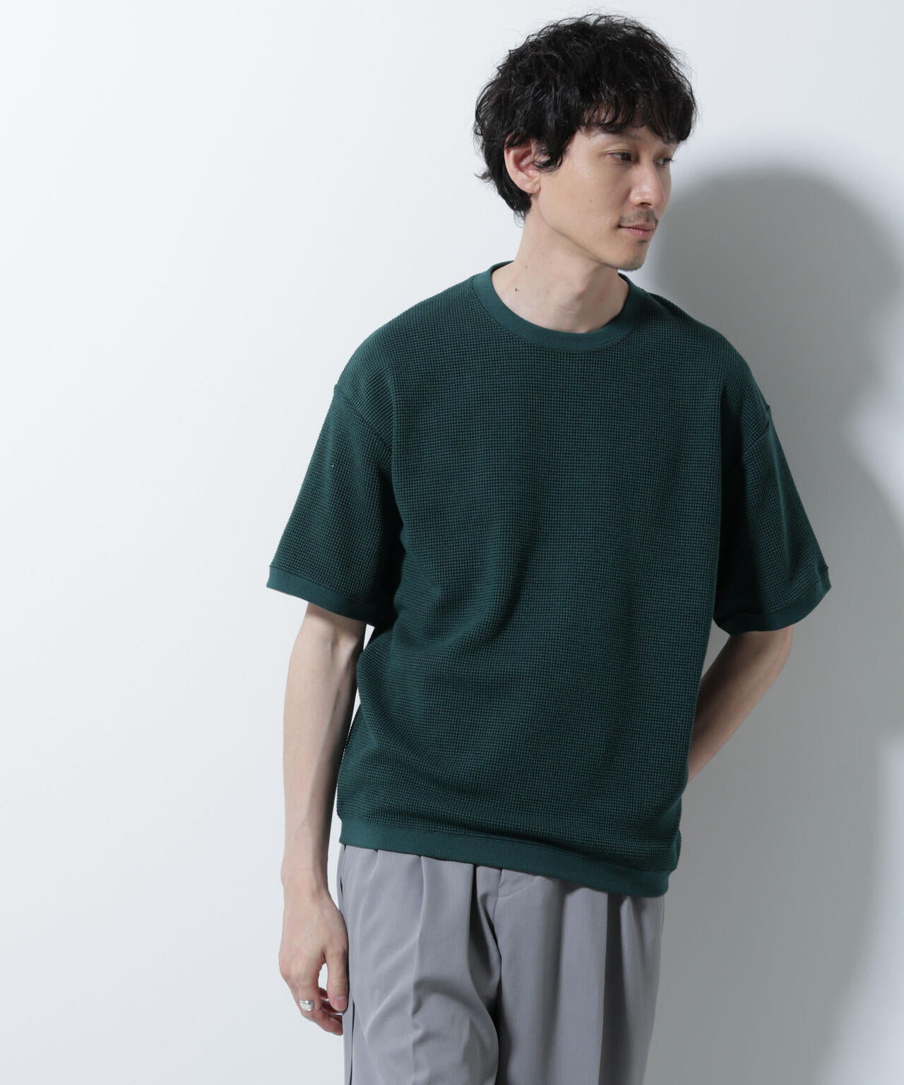 テックワッフルクルーネックTシャツ 半袖