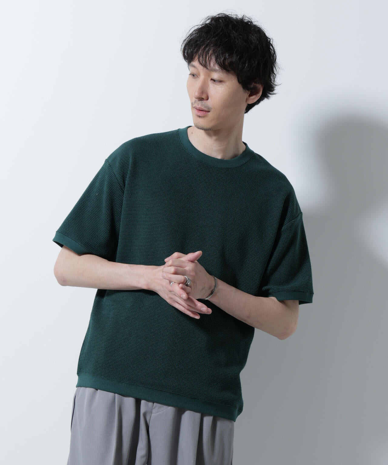 テックワッフルクルーネックTシャツ 半袖
