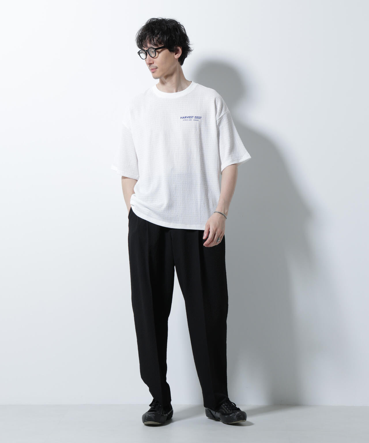 楊柳プリントTシャツ 半袖